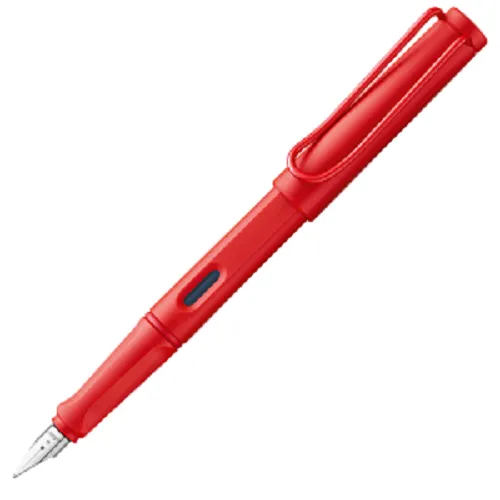 Lamy safari strawberry Füller - Ergonomischer Füllhalter mit polierter Stahlfeder - Füller für Schüler und Erwachsene, ergonomischer Griff für ermüdungsfreies Schreiben, inklusive Tintenpatrone T 10 blau, erhältlich in vielen Farben.