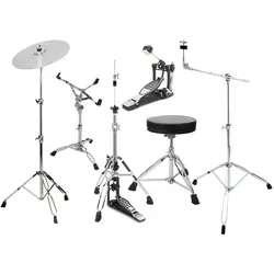 XDrum HP-SSP5S Hardware Pack 6-teilig - Umfangreiches Schlagzeugzubehör-Set mit stabilen Ständern und einer hochwertigen Fußmaschine, ideal für den professionellen Einsatz und hervorragende Performance.