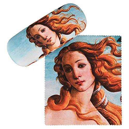 VON LILIENFELD Brillenetui Botticelli: Geburt der Venus Kunst Motiv Etui Brille Mikrofaser Brillenputztuch Brillenbox Stabiles Hardcase Set mit Stoff bezogen