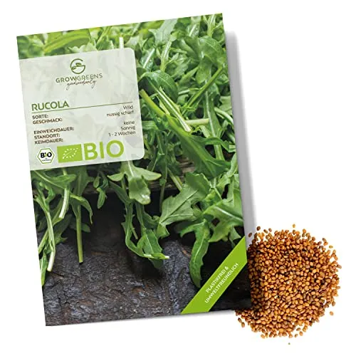 BIO Rucola Samen (Diplotaxis tenuifolia, 750 Korn) - Wilde Rauke Saatgut aus biologischem Anbau ideal für die Anzucht im Garten, Balkon oder Terrasse