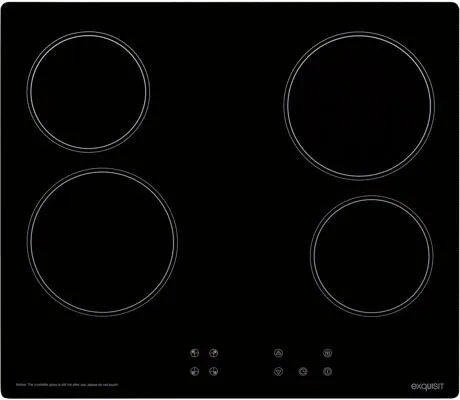 Exquisit Glaskeramik-Kochfeld EKC 601-2.2 - Touch-Control mit Timer und 9 Leistungsstufen, schnelles Erhitzen und einfache Reinigung für modernes Kochen