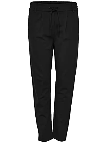 ONLY Onlpoptrash Easy Colour Pant - Damenhose Schwarz, XS / 30L - Damen-Hosen mit Kordelzugverschluss, Gürtelschlaufen und Plissee-Detail für einen lässigen Look und optimalen Tragekomfort.
