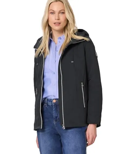 Street One Damen Jacke mit Kapuze und Zipper - Stylische Outdoor-Jacke mit Kapuze und Zipper, ideal für wechselhaftes Wetter. Die feine Struktur sorgt für ein angenehmes Tragegefühl und einen modernen Look.