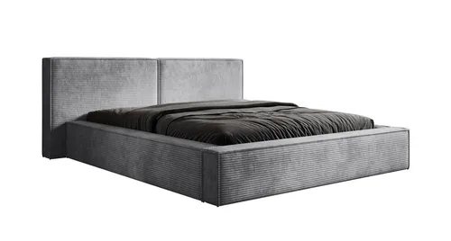 Luxusbetten24 Polsterbett Designer Polsterbett Ophelia in Cord, mit Stauraum, Grau | Grau