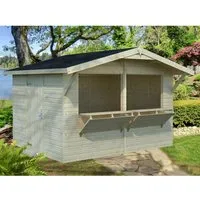 Holzkiosk STELLA 8 - Gartenhäuser - ideal für den Verkauf Ihrer Produkte an Marktständen, Pop-up-Märkten, Messen und Festivals, während Sie trocken bleiben.