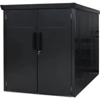 Westmann Fahrradgarage Velos 2 - Metall Fahrradgarage in Schwarz, 133x222x151 cm, bietet zeitlosen Schutz vor Witterung und Diebstahl – ideal für platzsparende Aufbewahrung deiner Fahrräder.
