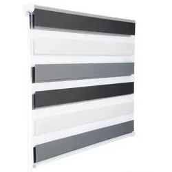 WOLTU Doppelrollo Klemmfix ohne Bohren Weiß+Grau+Anthrazit B90 x H150 cm - Praktisches Doppelrollo für Fenster: Flexibel in der Lichtregulierung mit halbtransparenten und verdunkelnden Stoffstreifen. Einfache Montage ohne Bohren, ideal für verschiedene Räume. Robustes Polyestergewebe, leicht zu reinigen.