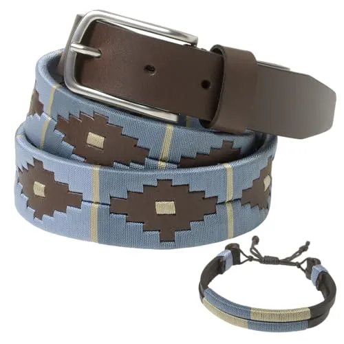 Pelpe Gürtel POLO BBB Cinturón argentino FBM Celeste in Blau, 115 - Hochwertiger Gürtel in Blau, ideal für stilbewusste Herren. Verfügbar in Größe 115 und versandkostenfrei auf Spartoo.de!