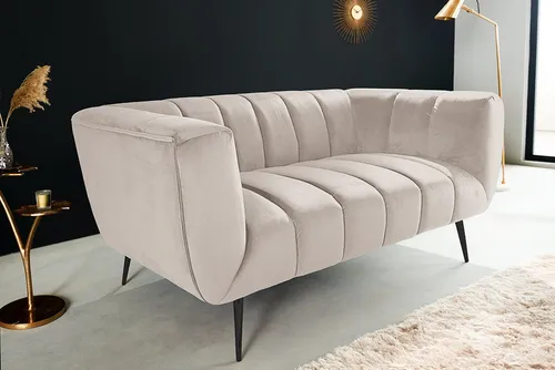 riess-ambiente 2-Sitzer NOBLESSE 165cm - Elegantes Samt-Sofa - Einzelsofas mit luxuriösem Samtbezug und Taschenfederkern-Polsterung für höchsten Sitzkomfort. Ideal als stilvoller Blickfang im Retro-Design.