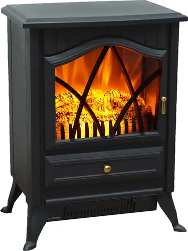 abc HOME Elektrokamin in Schwarz - Dekokamin, platzsparendes Design für kleine Räume, sorgt für wohlige Wärme und gemütliche Atmosphäre.