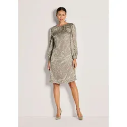 MADELEINE Midikleid Modernes Crash-Kleid mit Two-Tone-Effekt Rundhals, Falten, Reißverschluss, Langarm braun 36