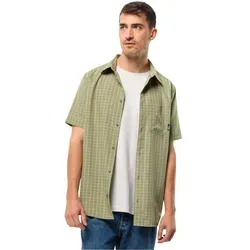Jack Wolfskin El Dorado Wanderhemd Kurzarm Herren - Grün, Größe L - Das El Dorado Hemd für Herren ist ideal für Sommerabenteuer. Das atmungsaktive Material leitet Feuchtigkeit ab und trocknet schnell, während die praktische Brusttasche Platz für Essentials bietet. Perfekt für Wanderungen und Reisen.