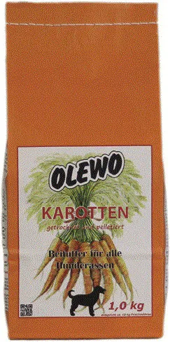 Olewo Karotten Pellets 1kg | Gesundes Welpenfutter - Hundefutter aus 100% gepressten Karottenpellets, ideal für eine gesunde Ernährung von Welpen.