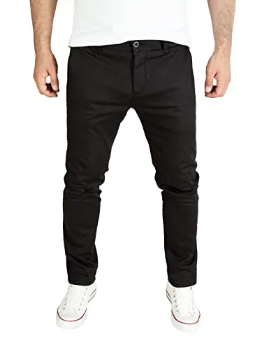 PITTMAN Andrew Schwarze Chino Hose Herren - Wanderhosen mit Stretch für maximale Bewegungsfreiheit und hohen Baumwollanteil. Ideal für Alltag und besondere Anlässe mit schmaler Passform und stilvollem Design.