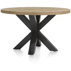 Henders & Hazel Metalox Esstisch rund Eiche furniert/Metallgestell schwarz