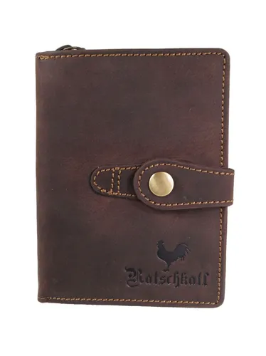 Hodalump & Ratschkatl Damen Geldbörse Hasi aus Leder - Dunkelbraun - Elegante Geldbörse aus hochwertigem Nubukleder mit 9 Kartenfächern und praktischem Münzfach. Handgefertigt im Vintage-Used Look, perfekt für stilbewusste Frauen.