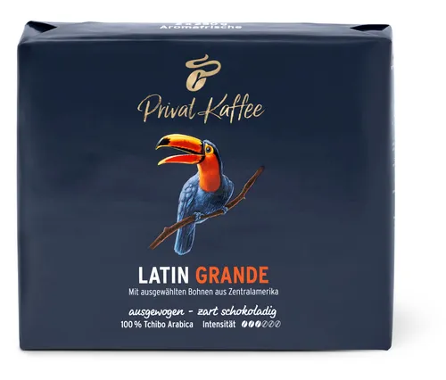 Tchibo Privat Kaffee Latin Grande 500 g gemahlen - Genießen Sie den ausgewogenen Geschmack des Tchibo Privat Kaffee Latin Grande mit zarter Schokoladennote. Ideal für den täglichen Genuss, in praktischer Aromaverpackung für optimale Frische.