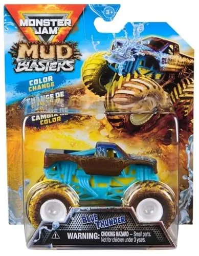Monster Jam Mud Blasters Color Change Series 1 Blue Thunder, Die-Cast Monster Truck