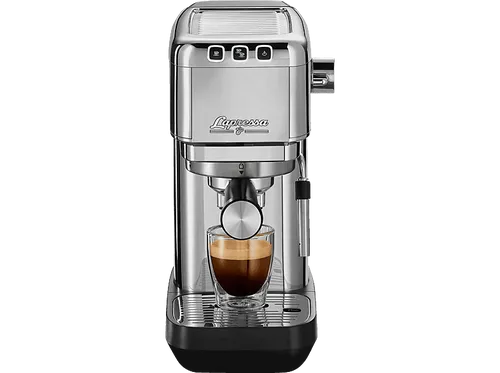 TCHIBO Siebträger Lapressa Edelstahl Espressomaschine Silber - Perfekte Espressozubereitung, individuelle Kontrolle über Kaffeestärke und Milchschaum für italienische Kaffeekultur