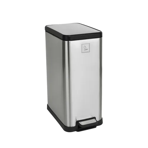 SVITA Mülleimer STM15 - 15L Treteimer mit Softclose - Eleganter Kosmetikeimer aus Edelstahl mit 15L Fassungsvermögen und herausnehmbarem Inneneimer. Ideal für stilvolles Haushaltszubehör.