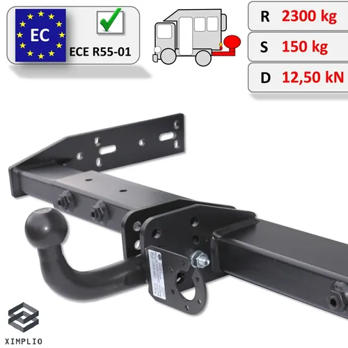 Universal Variable Anhängerkupplung - Abnehmbar für Wohnmobile - Anhängerkupplung für Wohnmobile mit einer Anhängelast von 2300 kg und flexibler Anpassung in Höhe, Breite und Tiefe für optimale Passform.