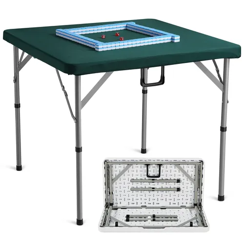 VEVOR Mahjong-Tisch - Faltbarer Kartentisch für 4 Spieler - Gesellschaftsspiele, ideal für Spielabende mit Freunden, platzsparend und einfach zu transportieren.