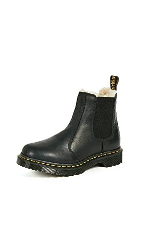 Dr. Martens Leonore BURNISHED WYOMING Black - Damen Chelsea Boots mit Teddyfutter, stilvoll und warm für kalte Wintertage, Größe 40 (UK 6.5)