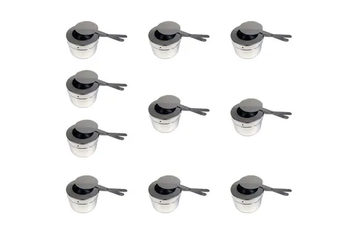 AcMax Servierschüssel mit Brennpastebehältern - Praktisches Set mit 10 Brennpastebehältern aus Edelstahl oder Polycarbonat. Ideal für Chafing Dishes und vielseitig einsetzbar in der Gastronomie.