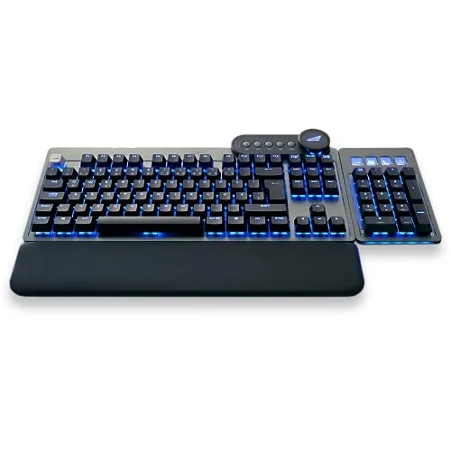 Mountain Everest Max - RGB Gaming Tastatur mit Mediendock - Hochwertige Gaming-Tastatur mit CHERRY MX Brown Schaltern, USB-C und anpassbarer RGB-Hintergrundbeleuchtung – ideal für Gamer und kreative Anwendungen.
