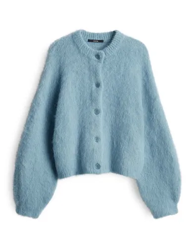 someday Damen Strickjacke | TAMANAH Loose Strickcardigan aus Alpakamix in Arctic Blue - Strickjacken für Damen, eleganter Cardigan aus weichem Alpakamix für hohen Tragekomfort und vielseitige Kombinationsmöglichkeiten im Alltag.