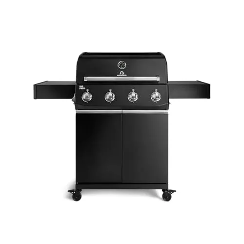 BURNHARD® Gasgrill Big FRED Base 4-Brenner 15 kW - Leistungsstarker 4-Brenner Gasgrill mit großer Grillfläche von 70x41,5 cm, ideal für bis zu 15 Personen. Robuste Konstruktion und schnelle Piezo-Zündung für ein unbeschwertes Grillvergnügen im Freien.
