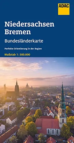 ADAC Bundesländerkarte Deutschland 03 Niedersachsen, Bremen 1:300.000: Straßenkarte und Autokarte