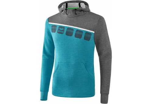 Erima Kinder Kapuzensweat 5-C - Hoodie aus elastischem Funktionsmaterial für hohe Bewegungsfreiheit und Komfort. Ideal für kühlere Trainingstage mit weichem Baumwollgefühl und integrierter Kängurutasche.