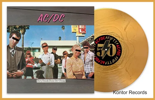 Dirty Deeds Done Dirt Cheap [Vinyl Single] - Limitierte Gold Nugget Vinyl 180g, feiere 50 Jahre AC/DC mit diesem besonderen Sammlerstück aus der Hardrock-Kategorie!