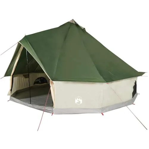 vidaXL Tipi Familienzelt 6 Personen - Wasserdichtes Campingzelt mit Netzwänden für optimale Belüftung und Insektenschutz. Ideal für Familienabenteuer und ausgestattet mit E-Anschluss für Stromzugang.