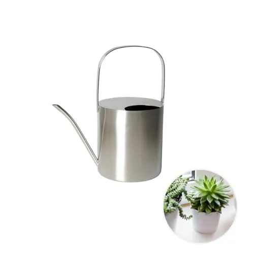 Topanbieter999 Gießkanne Edelstahl 2,5 Liter - Gießkanne aus hochwertigem gebürstetem Edelstahl, 2,5 Liter Fassungsvermögen für effizientes Bewässern. Ergonomischer Griff sorgt für müheloses Gießen – ideal für Garten und Zimmerpflanzen.