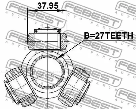 FEBEST Tripodestern Antriebswelle 1616-221 - Sonstige KFZ-Werkzeuge, hochwertiger Tripodestern mit Innenverzahnung für optimale Leistung und Langlebigkeit in Fahrzeuganwendungen.