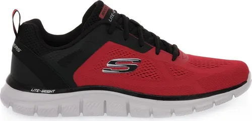 Skechers Herren Track BROADER Sneaker, Rot, 45 EU - Herren-Sneaker mit geringem Gewicht und flexibler Traktions-Laufsohle für optimalen Komfort beim Training und im Alltag.