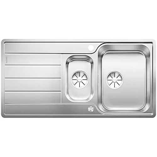 Blanco Classimo Spüle 100x50 cm - Edelstahl gebürstet mit InFino Ablauf - Elegante Küchenspüle aus gebürstetem Edelstahl, ideal für Oberbau oder flächenbündige Montage. Mit praktischer PushControl-Ablaufbedienung für höchsten Komfort.