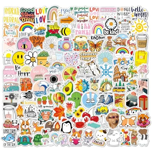 Stück Aesthetic Sticker Bomb Set, Cute VSCO Aufkleber Graffiti Vinyl Decals für Mädchen Erwachsene Scrapbook Journal Laptop Koffer Skateboard Fahrrad Gitarre MacBook iPad (Aesthetic) 200