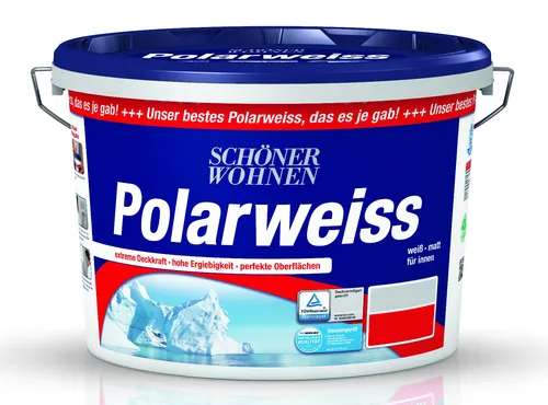 Schöner Wohnen Polarweiss 1,0 Ltr. - Hochdeckende Innenfarbe - Farben: Scheuerbeständige und atmungsaktive Profi-Innendispersionsfarbe mit extremer Deckkraft und hoher Ergiebigkeit für perfekte Oberflächen – ideal für Neu- und Renovierungsanstriche.