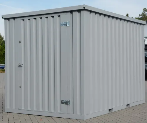 Gartenhäuschen Materialcontainer Holzunterstand Lagercontainer Box RAL7040 5m