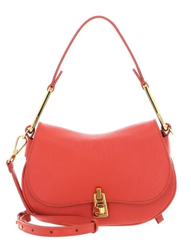 Coccinelle Magie Soft Schultertasche aus genarbtem Leder in Grenadine Rot - Die Coccinelle Schultertasche vereint modernes Design mit Funktionalität. Mit abnehmbarem Schulterriemen und ausreichend Platz für Geldbörse und Smartphone. Maße: 23 x 15 x 5 cm.