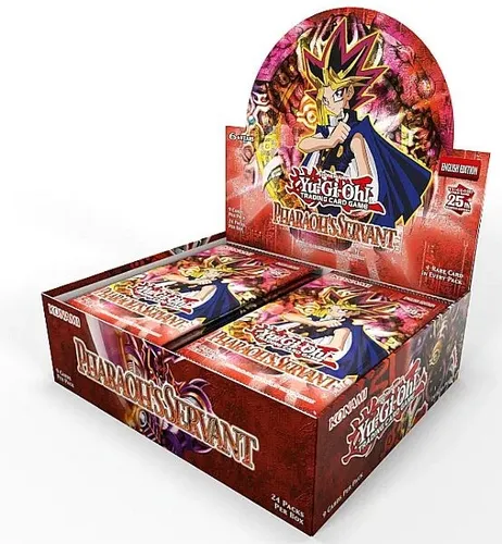 Yu-Gi-Oh! 25th Anniversary - Pharaoh's Servant PSV Display - Englisch - Erlebe das 25. Jubiläum mit diesem versiegelten Display! Enthält 216 Booster-Karten in hochwertigem Karton und ist ideal für Sammler und Spieler. Perfekt für spannende Duelle!