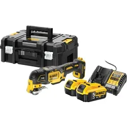 DeWalt DCS356NT-XJ Starterset mit 5,0-Ah-Akkus - Multifunktionales Elektrowerkzeug-Set mit 2x 2,0-Ah-Akkus für kabelloses Arbeiten. Leicht und kompakt für müheloses Schleifen, Schaben und Sägen. Praktisch verpackt im TSTAK-Koffer.
