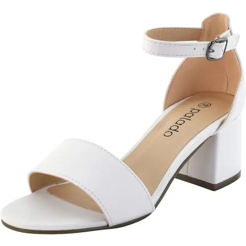 Palado Anael Absatzsandalen Damen - modische Sandaletten mit Absatz - bequeme Plateau Schuhe - stilvolle high heels plateau Weiß UK3,5 - EU36