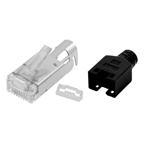 RJ45 Stecker Netzwerkstecker 20 Stück Hirose TM11 schwarz Crimpstecker AWG 26-27