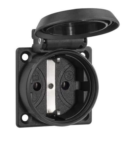 ABL GmbH EB-Steckdose 1561000 IP54 schwarz - Steckdosen & Zubehör, wetterfest mit IP54 Schutz, ideal für den Einsatz im Außenbereich oder feuchten Umgebungen.