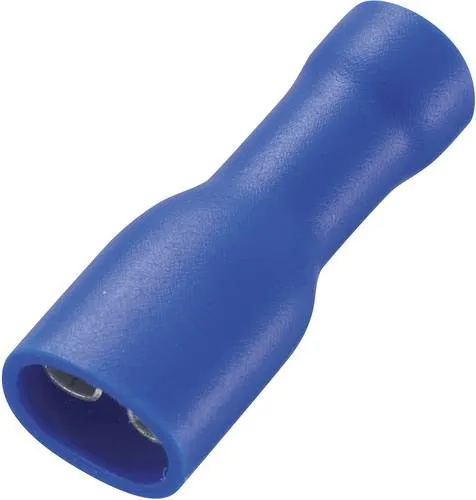 TRU COMPONENTS 737792 Flachsteckhülse Steckbreite: 4.8mm Steckdicke: 0.5mm 180° Vollisoliert Blau 50St.