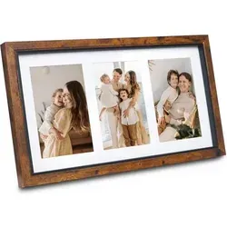 Shampsen 10x15 Bilderrahmen für 3 Fotos Collage - Braun Holzmaserung - Stylischer Bilderrahmen für 3 Fotos im Format 10x15 cm. Ideal zur individuellen Gestaltung Ihrer Wände und zur Präsentation Ihrer Lieblingsmomente.